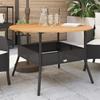 Vidaxl Tavolo da Giardino con Piano in Acacia, Nero, Ø110x71 Cm, Rattan PE