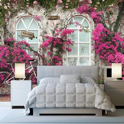 Duvar Resimleri Yaratıcılık Beyaz Mor Çiçekler Duvar Duvar Kağıdı Duvar Kağıdı Fotoğraf Duvar Resimleri Duvar Resimleri 3d Duvar Duvar Dekoratif 3d Stereo Duvar Kağıdı