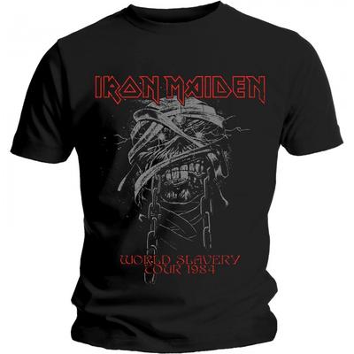 Iron Maiden Unisex Adult World Slavery 1984 Tour T-Shirt