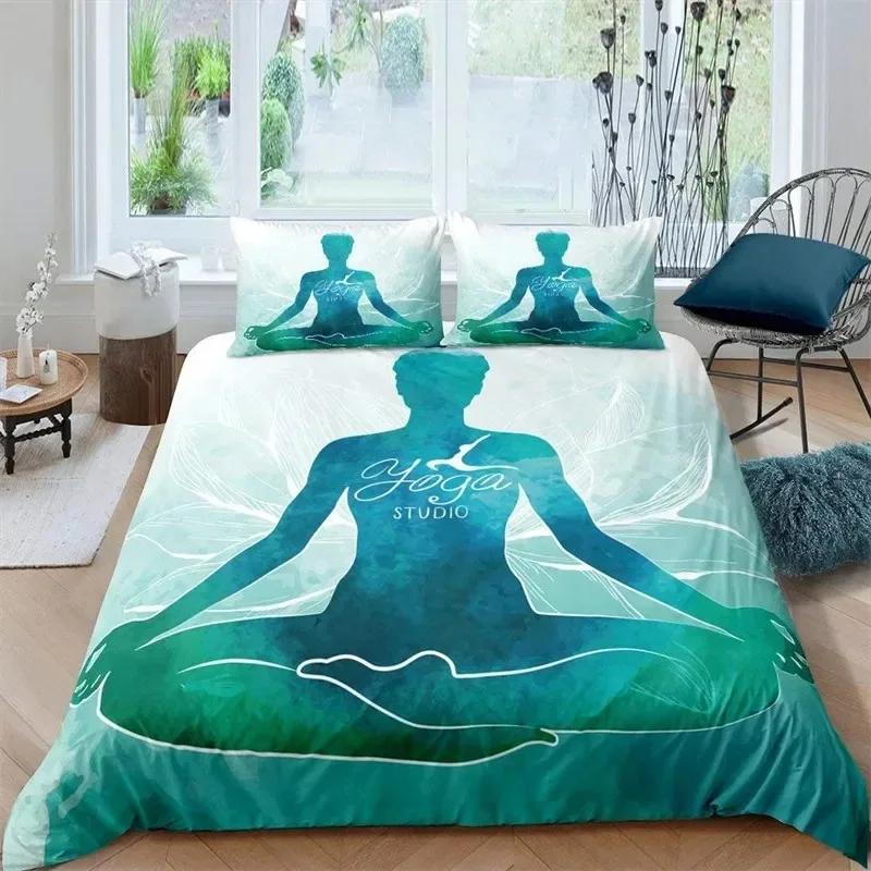 

Пододеяльник Bohemian Chakra Meditation Relax Theme Yoga Комплект постельного белья Exotic Mandala Lotus Покрывало для одеяла Full King Спальня Декор 70x133cm 2pcs