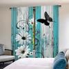 Set Of 2 Teal Turquoise Curtain Aqua Floral Blue White Curtains Decor Home Bedroom Apartment Living Room Window Polyester Perfect For