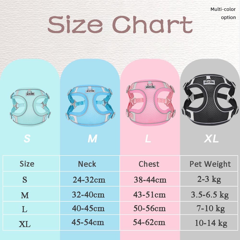 Reflective Dog Harness and Leash Set for Small Medium Dogs Puppy Cat Mesh Harness Vest No Pull Pug Chest Strap Dog Accessories
