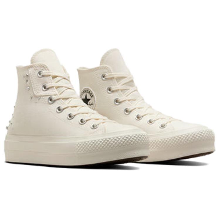 Converse  Chuck Taylor All Star Lift Platform High Pearls & Studs - Egret Women Sneakers Cream Black A12512C