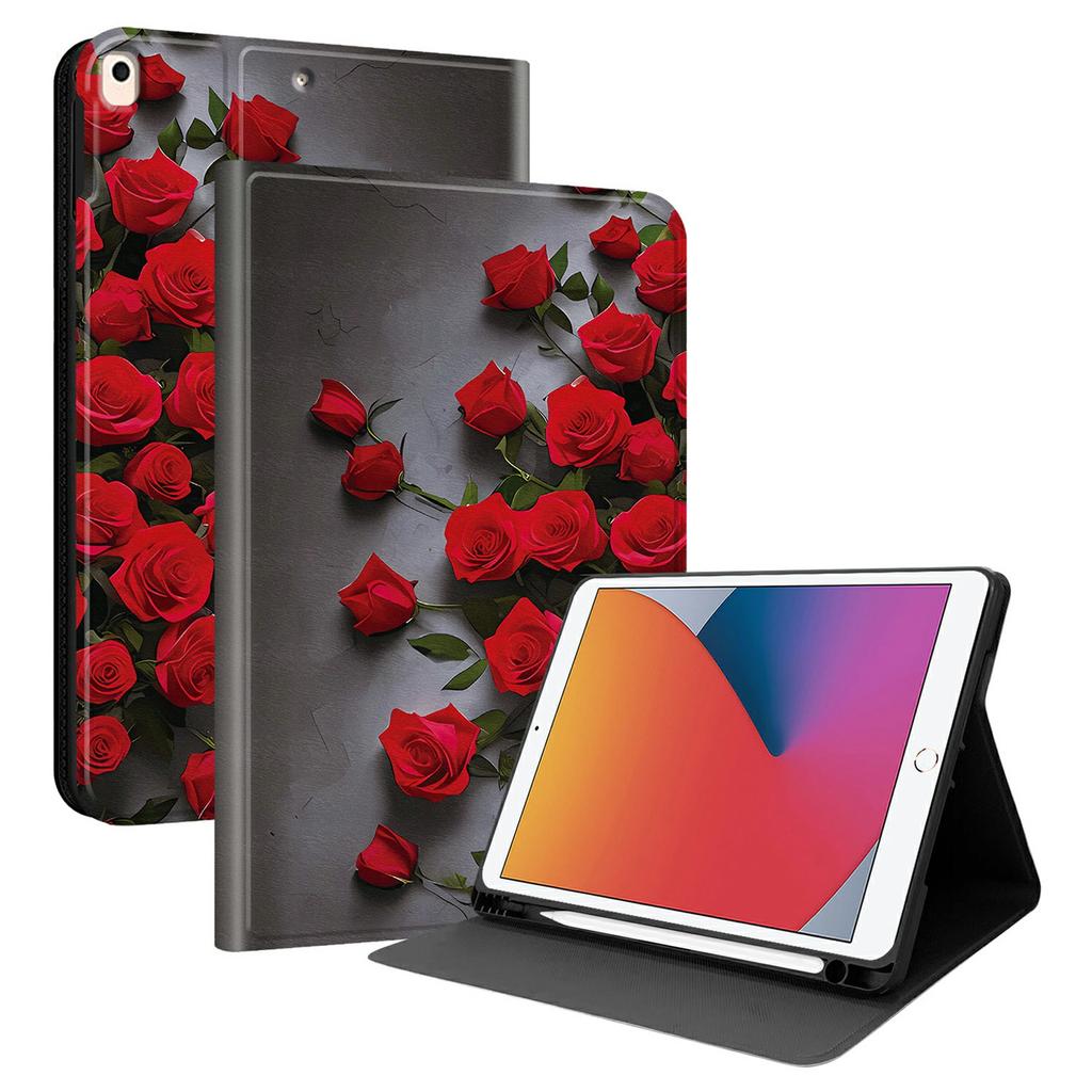 PU Leather Case For iPad 10.2 (2021) / (2019) / (2020) Pattern Print Tablet Cover Stand with Pen Slot (Stylus Not Included)