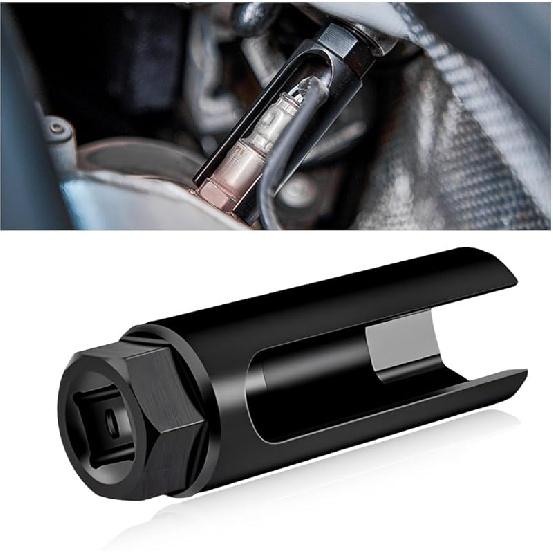 1/2" Drive By 7/8" 6-Point Chrome Vanadium Steel O2 Sensor Socket, Offset Oxygen Sensor Socket For Vehicle O2 Removal Tallation (Large Opening)