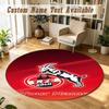 Tapis Rond Nom Personnalisé Motif FC Cologne Tapis Antidérapant Décor de Sol pour la Maison