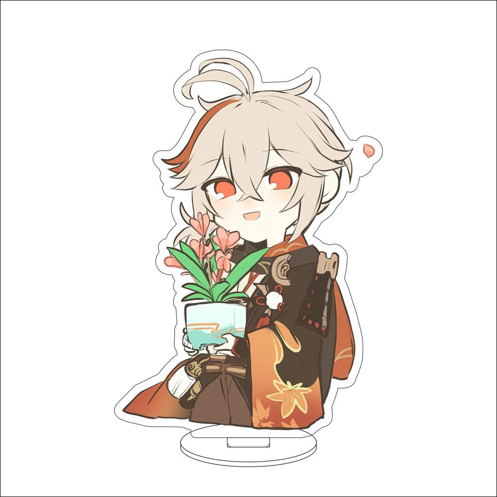 10CM Anime Genshin Impact Figure Stand Model Kaedehara Kazuha Cute Desk Decor Standing Sign Gifts