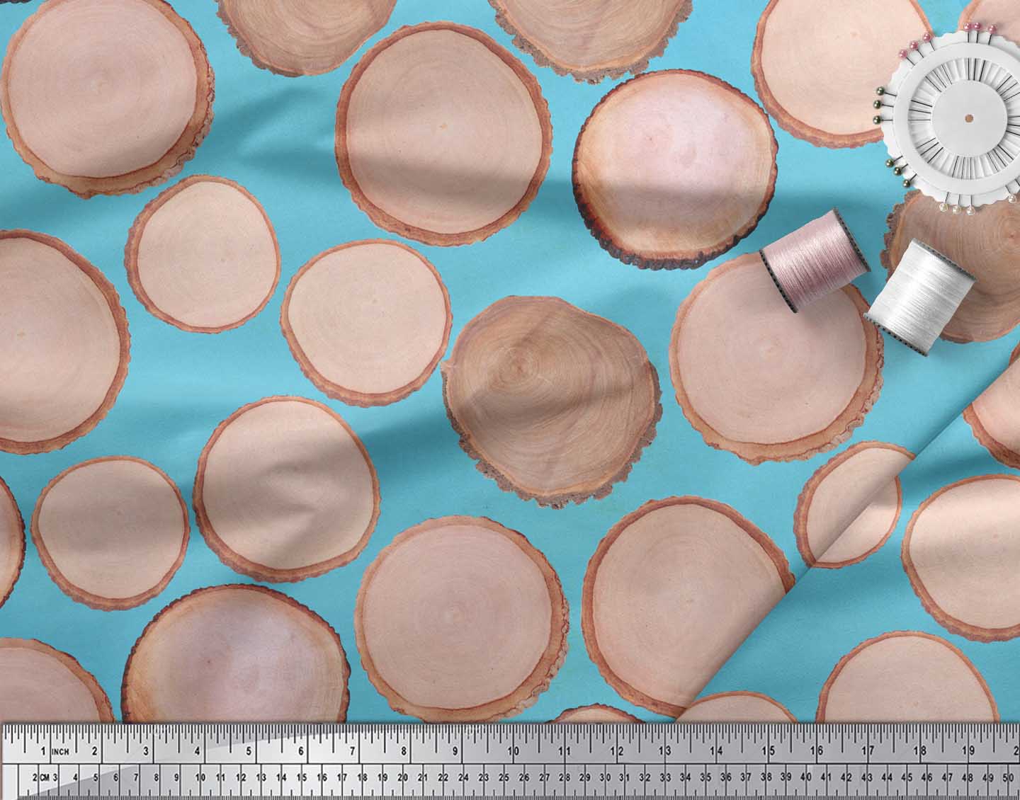 

Тканина для рукоділля Soimoi Green Japan Crepe Satin Shells Тканина для рукоділля з принтом Ocean у дворі 42 дюйми 42 Inch Wide - Poly Crepe синій