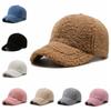 Thicken Lamb Wool Baseball Cap Velvet Winter Peaked Cap Casual Plush Snapback  Women