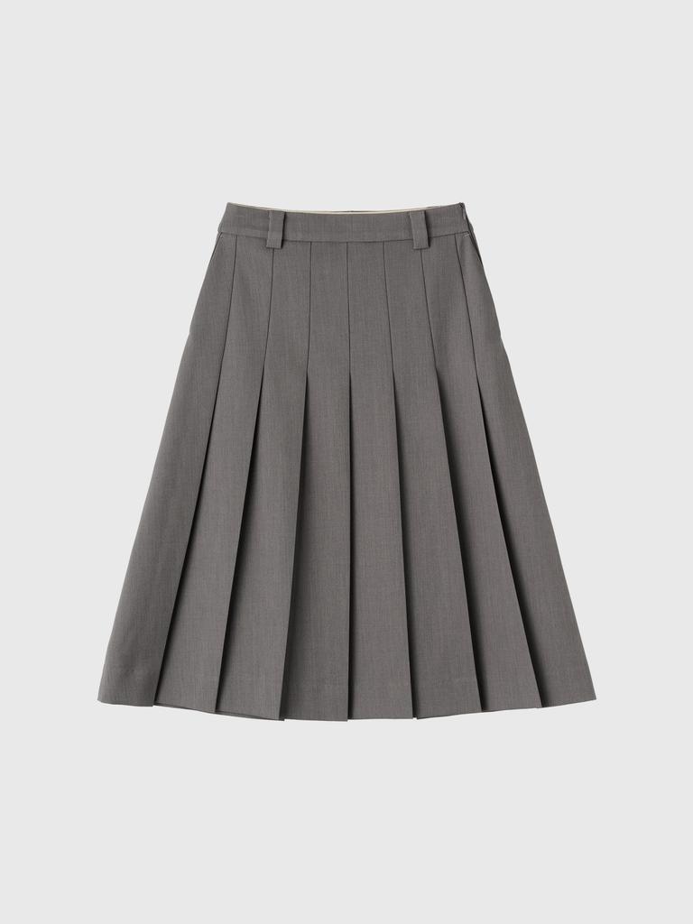 General Idea Classic Pleated Midi Skirt [Grey] / Gf1Lsk503