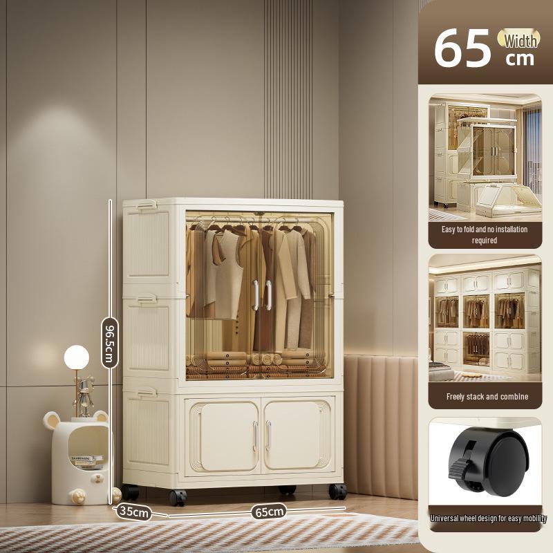 Multi-Layer Foldable Storage Cabinet: Plastic Wardrobe, Shelving Unit, Toy Organizer, Clothes Box