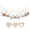 Hanging Photo Display with 9Clips Photo Holders for Hanging Wooden Beads Garland Collage Picture Frame Wall Decors