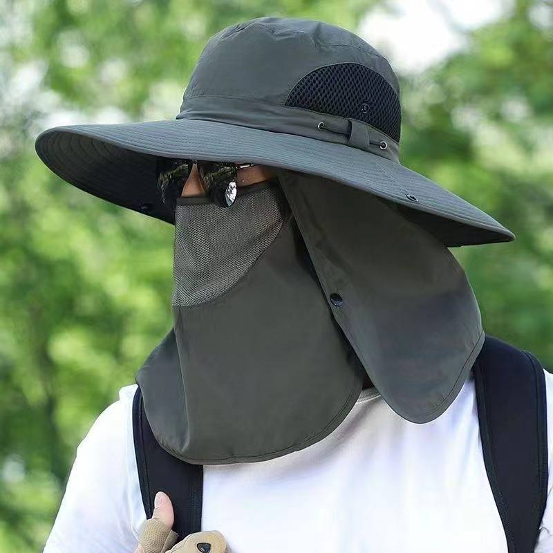 Fishing Hat Sun Protection Hat Men's Summer Sunshade Bucket Hat Large Brim Mountaineering Sun Hat UV Protection Wholesale