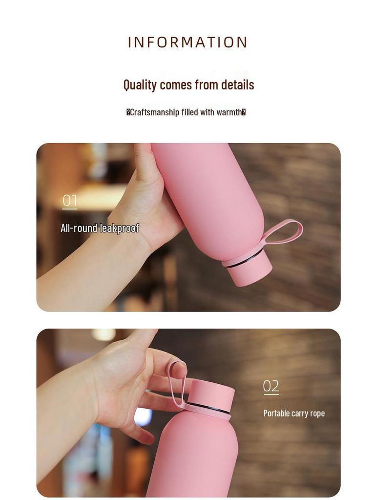 750ml Frosted Stainless Steel Sports Thermos Bottle with Narrow Mouth