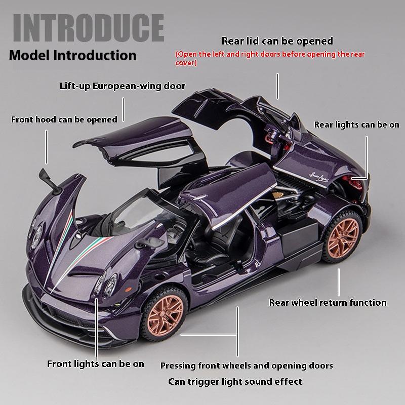 1/32 Scale Pagani Huayra Dinastia Supercar Alloy Diecast Model Car Computer Desktop Ornament High Simulation Model Gift for Friend