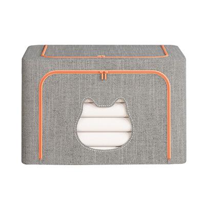 Clothes Storage Bag with Steel Frame Large Capacity Foldable Clothes Storage Bin Closet Organizer
