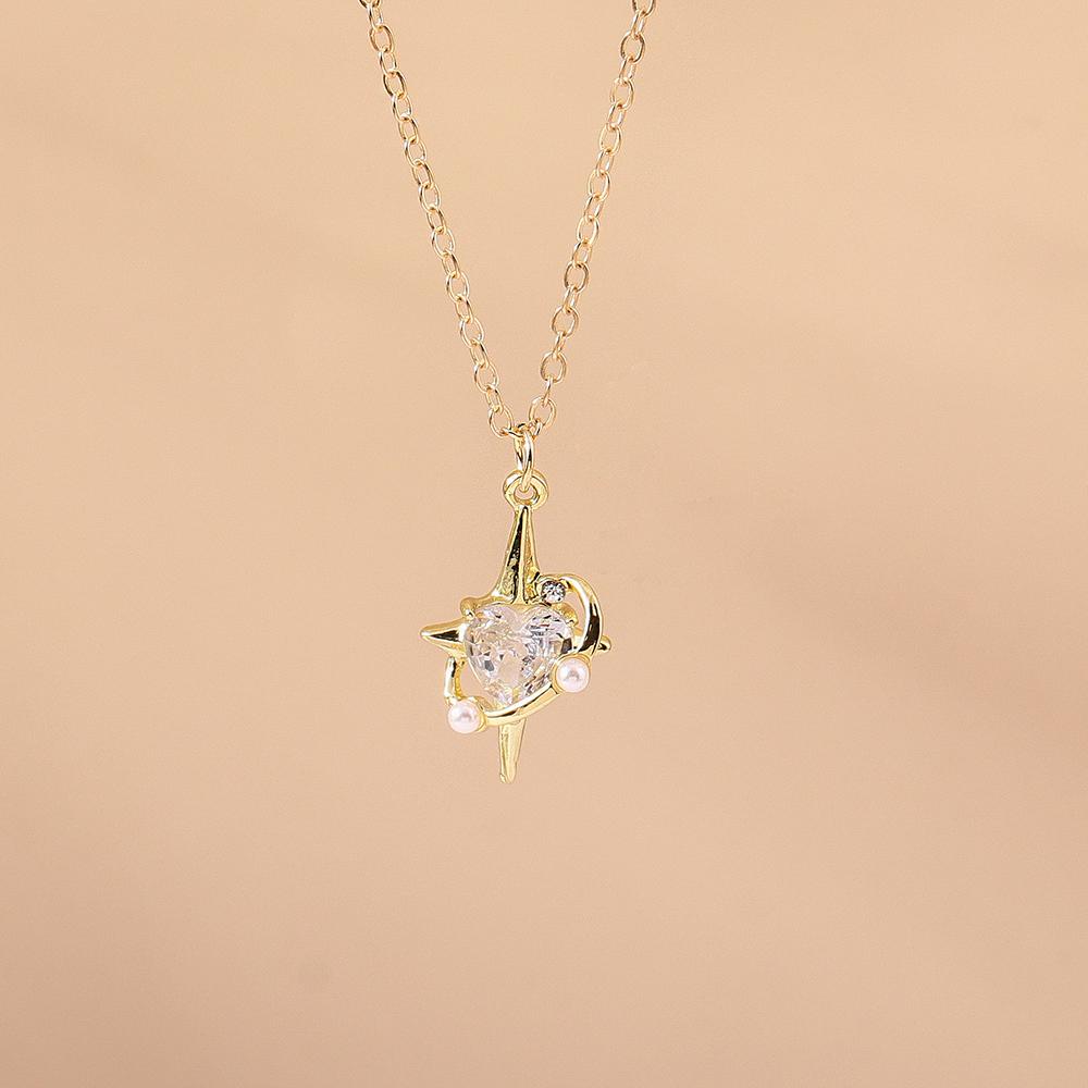 Exquisite Y2K Crystal Heart Pendant Necklace Chain for Women Girls Handmade Party Holiday Jewelry Gifts