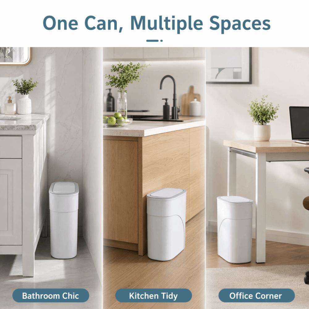 Odor-Free Waterproof Garbage Bin Slim Narrow Gap Living Room Dustbin  Home Use