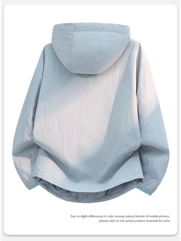 2026 Spring Men's American-Style Slimming Hooded Windbreaker Jacket - Trendy and Casual