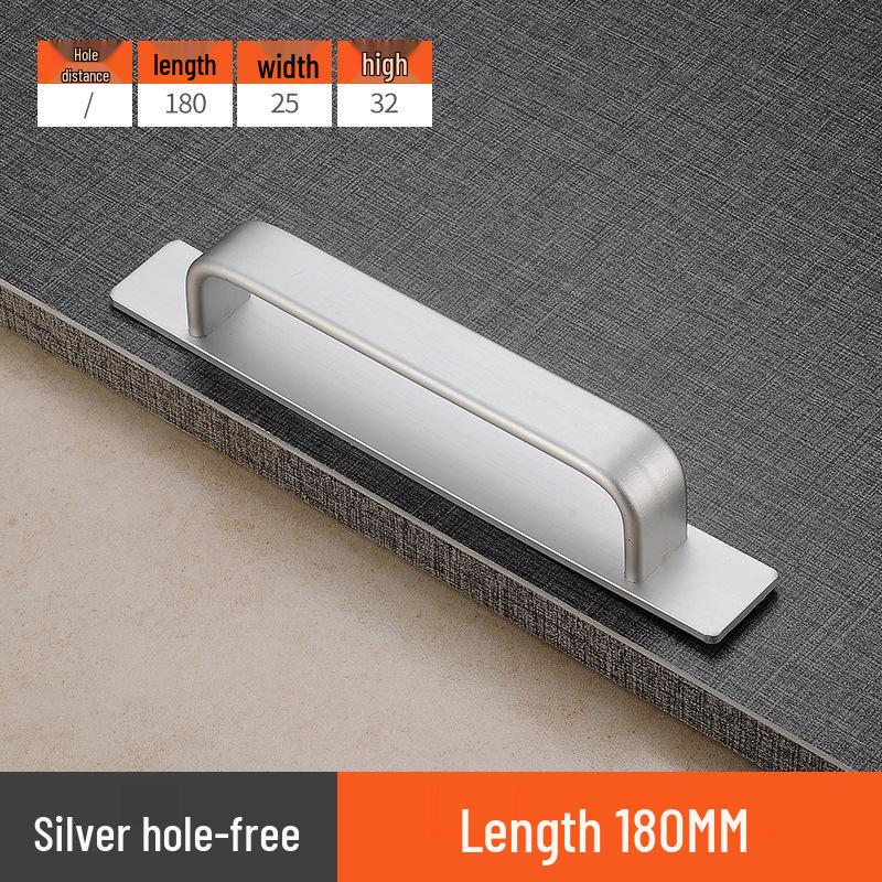 Aluminum Alloy No-Drill Anti-Theft Door Handle for Sliding, Bathroom, and Entrance Doors