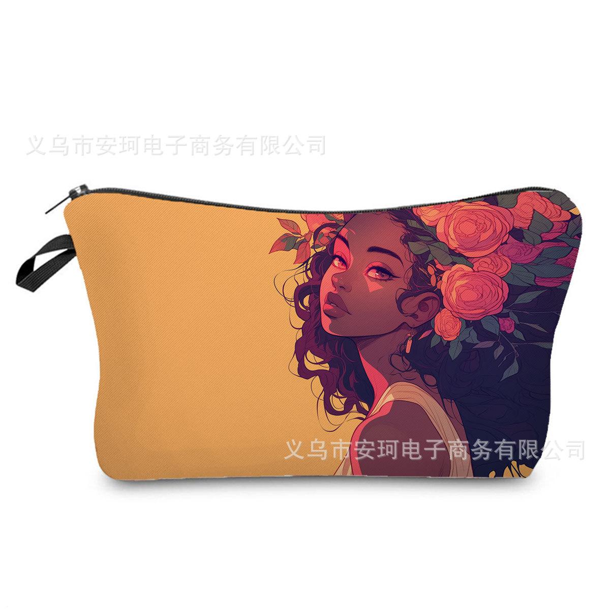 

Женская косметичка с принтом черной розы, органайзер для туалетных принадлежностей, дорожный кейс для хранения 6372