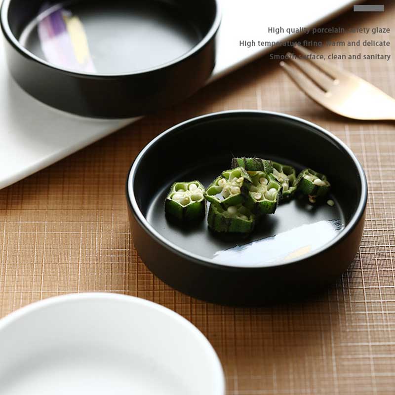 Keramik Westliches Gericht Sojasauce Würzteller Haushalt Runder Teller Salat Tomatensauce Schüssel Kreative Essig Dippschalen