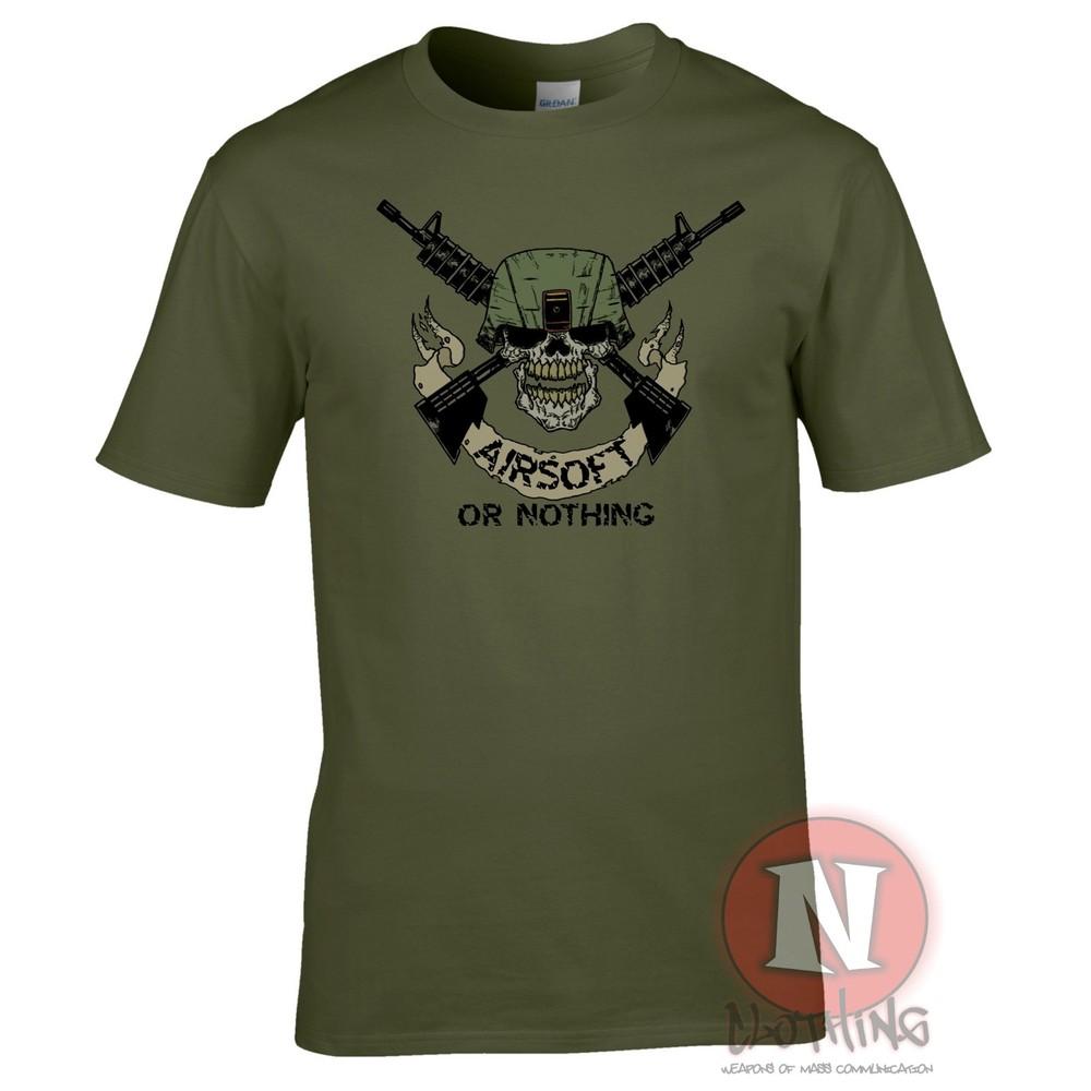 

T-Shirt Airsoft Ou Rien Équipe Airsoft Sport Militaire Tee 4XL