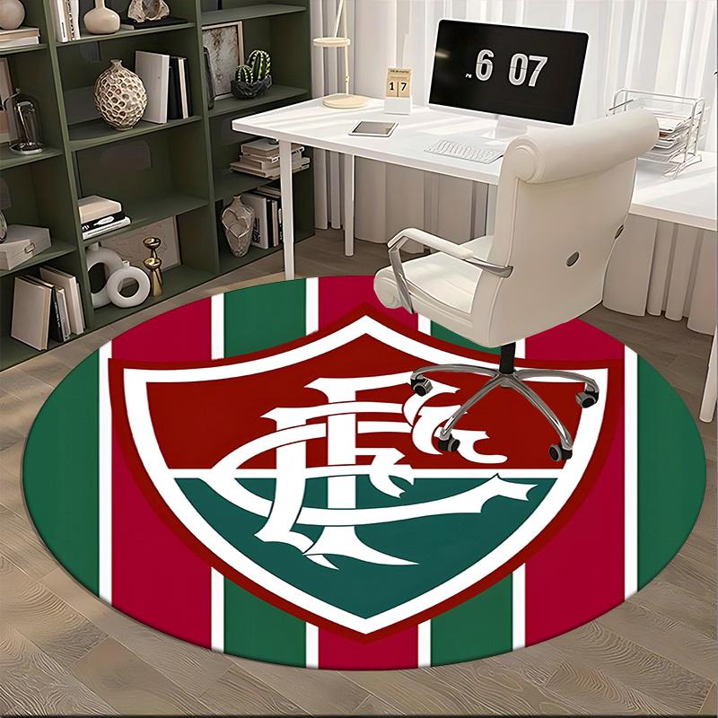 Flamengo,Badge Chair mat Round Rug Office carpet, Machine Washable, Non slip, Suitable for Living Rooms, Bedrooms