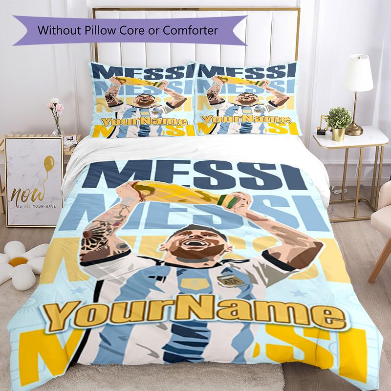 Messi 274 Customize your name Bedding Set Breathable Duvet Cover with Pillowcases Home Decoration Birthday Gift