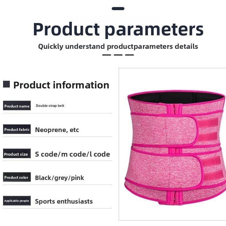 Three-color Double Strap Alloy Steel Bone Support Waist Belt Running Fitness Training Exercise Abdomen Shaping Beautiful Back