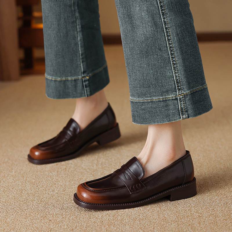Krazing Pot Cow Skin Round Toe Size 42 Loafers Med Heels Slip On Gladiator Gladiator Autumn Pumps