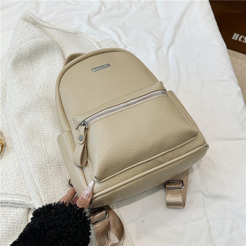 IELGY Fashionable All-Match Ladies Backpack Trendy Soft Leather Work Commuter Travel Backpack