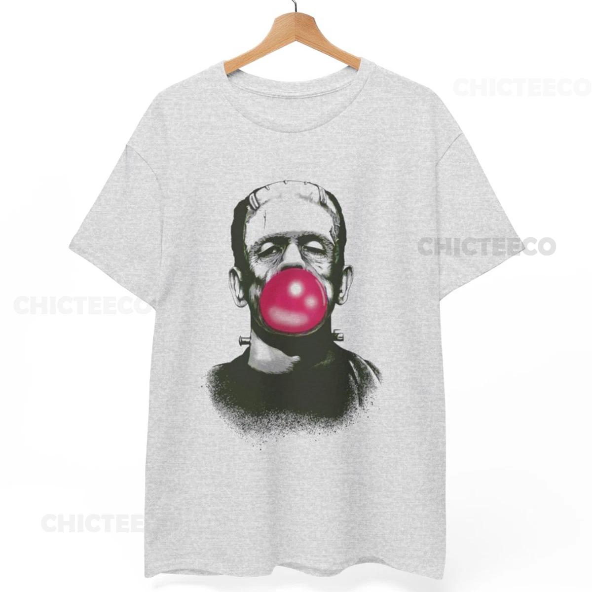 

Frankenstein s Monster Blowing Bubbles Funny Horror Retro Unisex Tee 2XL