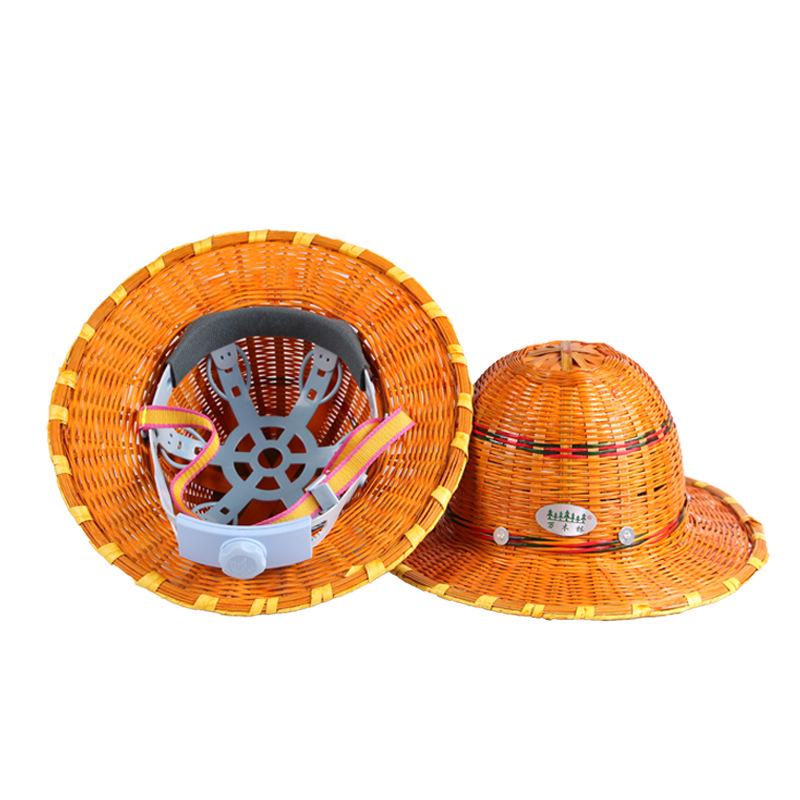 Bamboo Weaving Safety Helmet - Sunshade, Breathable, Anti-Smash, Industrial Protection
