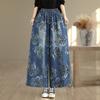 DIMANAF Plus Size Autumn 2025 Jeans New Long Pants Women Loose Denim Trousers Big Size Casual Floral Print