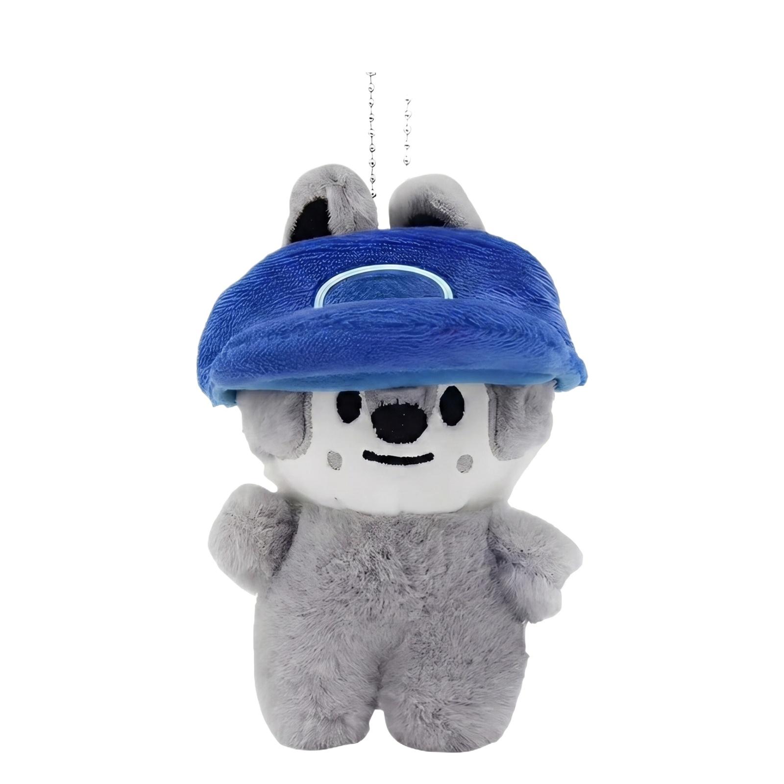 

Plush Animal Keychain Soft Stuffed Character Figure with Hat for Bags Backpacks Keys Lightweight Portable Design for Everyday Use and Travel One Size синий