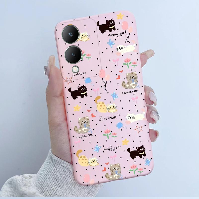 Cute Astronaut Panda Cartoon Phone Case For Vivo Y17s 2023 Casing TPU Slim Back Cover For Vivo Y17S 4G V2310 Soft Silicone Cases