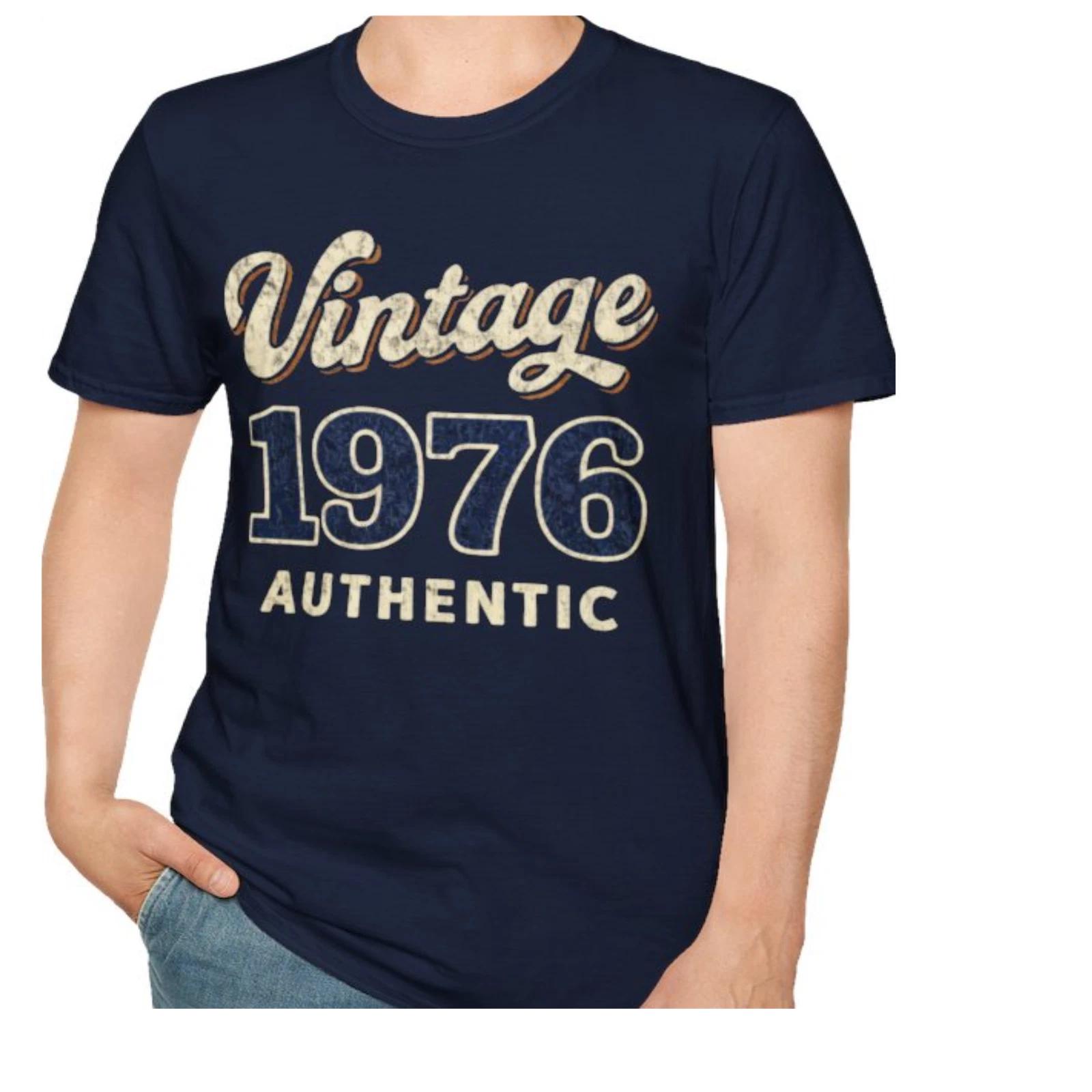 Retro Vintage 1976 Authentic Birthday tshirt Gift Unisex many Colors Shirt 4XL