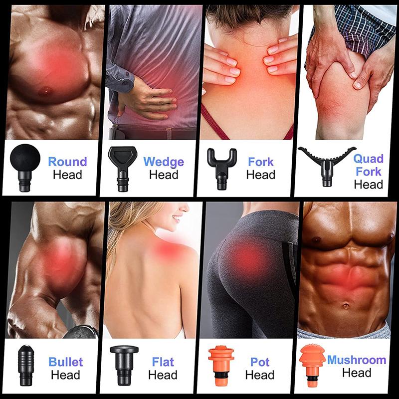 2026 Muscle Recovery Massage Gun 30 Speed& 8 Heads Deep Tissue High Percussion Muscle Back Neck Massager for Athletes Pain Relief Fascia Gun