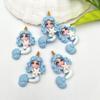 10Pcs/Lot New Kawaii Flatback Resin Unicorn Mermaid Princess Cabochons Accessories Simulated Polymer Clay Cartoon  Girls
