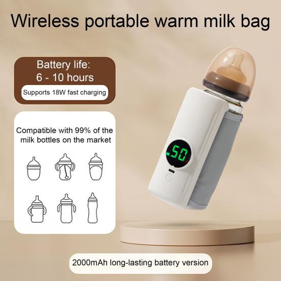Biberon Chauffe-biberon Rechargeable Sans Fil Chauffe-lait Maternel Température Réglable Chauffage Rapide Chauffe-biberon pour Lait Maternel