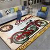 Retro plyšový koberec Indian Motorcycles, okna v ložnici, domácí dekorační koberec u postele, dárek pro muže na motocykly pro těžký provoz