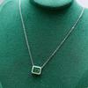 SpringLady 100% 925 Sterling Silver 6*8mm Synthetic Emerald Pendant Necklace For Women Sparkling Wedding Fine Jewelry Gift