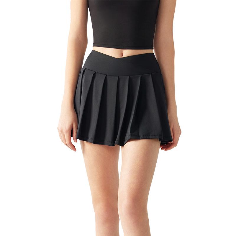 Women's Two-Piece Pleated Yoga and Sports Skirt - Breathable, Comfortable, Anti-Exposure for Tennis, Badminton, Running, and Fitness.