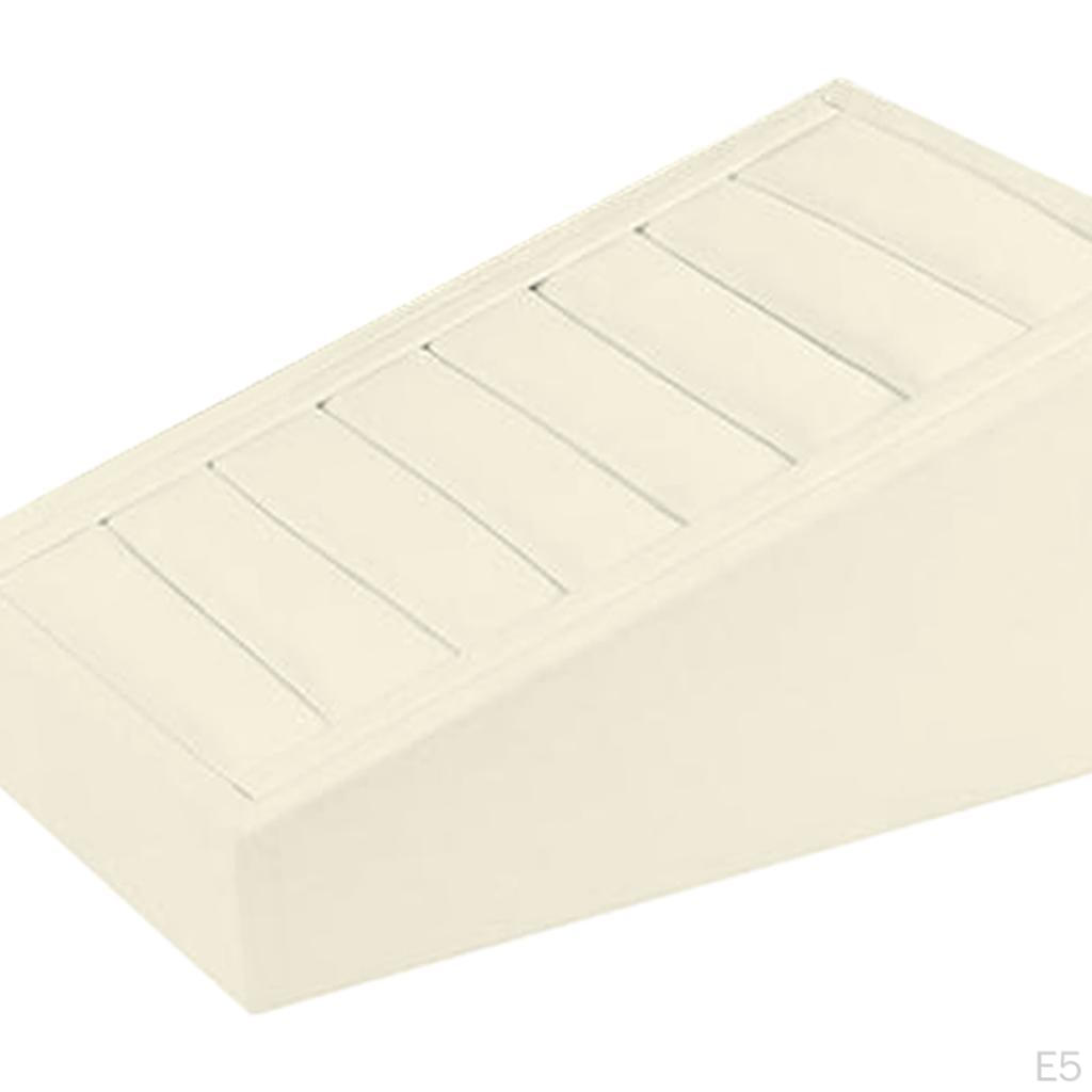 Leather Rings Display Tray Jewelry Organizer Case Showcase 7 Slots Stand for Exhibitions Bedroom