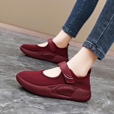 Damen Sommer Sandalen Beige Lässig Mädchen Rot Sneaker Sport Sandalen Übergröße