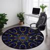 1pc Blue Mandala Chair Carpet for Office - Indoor Non-Slip Washable Polyester Fiber Carpet, Soft Comfortable Mat For Office Yy250928065