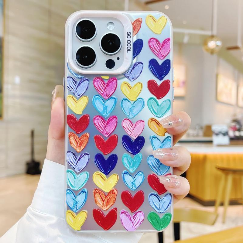 Color Silver Girl Heart Colorful Love Apple 15/14/13 Phone Case iPhone11/12Promax All-inclusive Xs