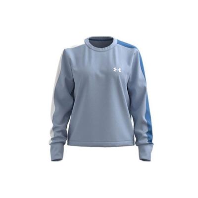 UA Rival Terry Colorblock Crewneck Sweatshirt Women Tops Pastel-Blue 1370943-438