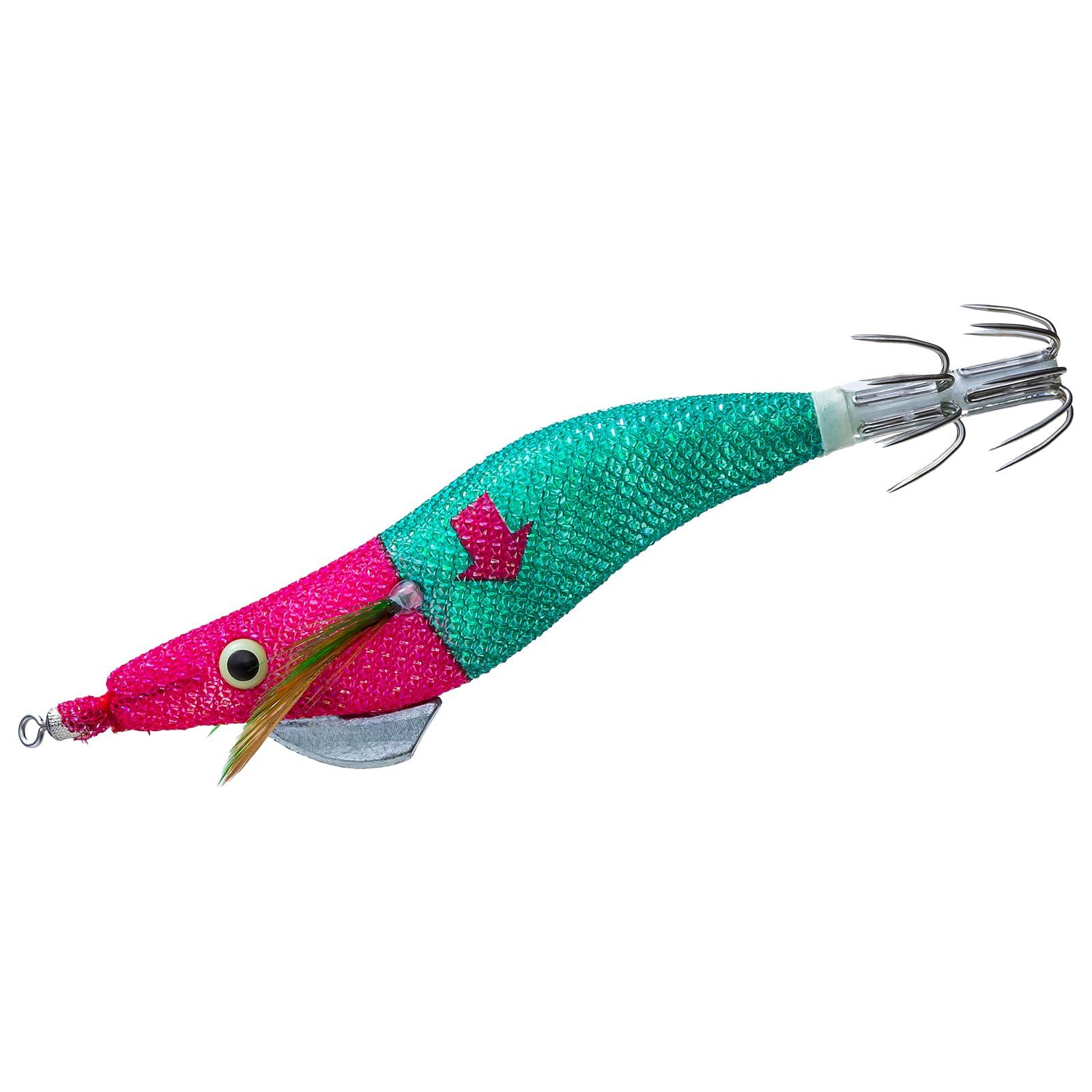 Ultra Omorig Luminous Red Green Squid Jig YO-ZURI (Slow Sinking) 2.0